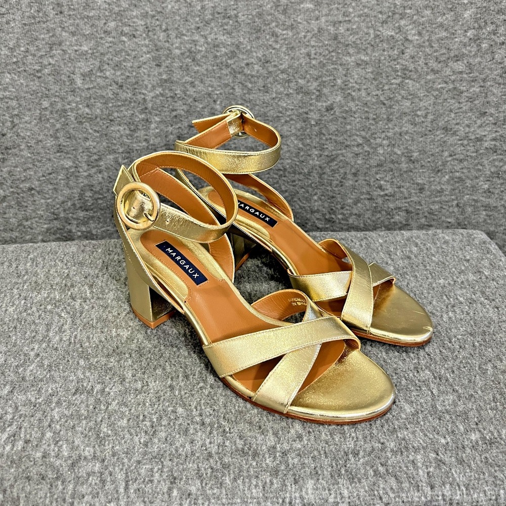 Margaux The Uptown Sandal EU 36.5 US 6.5 Metallic Gold Nappa Leather Bridal